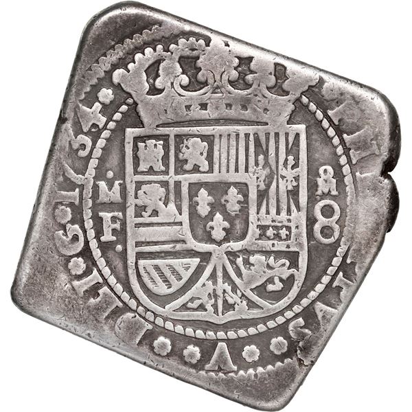 MEXICO, Mexico City, klippe 8 reales, 1734/3 MF.