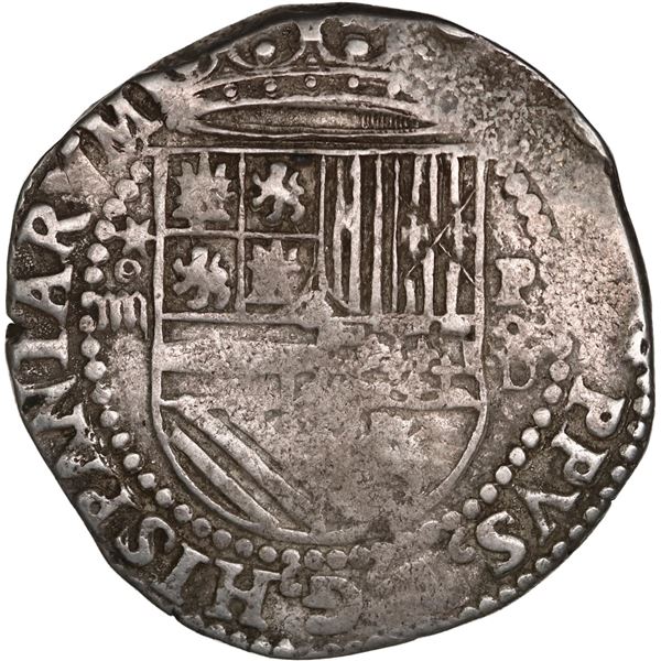 PERU, Lima, cob 4 reales, Philip II, assayer Diego de la Torre, *-o-iiii to left, P-oD/X to right, 8