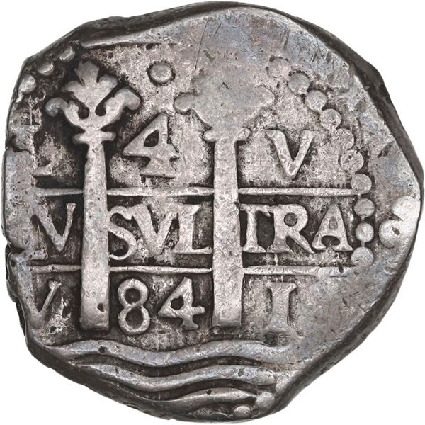 PERU, Lima, cob 4 reales, 1684 V, ex-Ponte.
