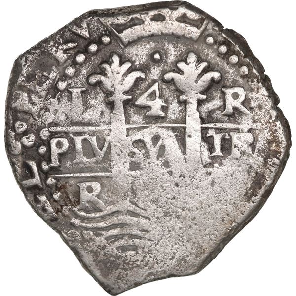 PERU, Lima, cob 4 reales, 1685 R, ex-Ponte.