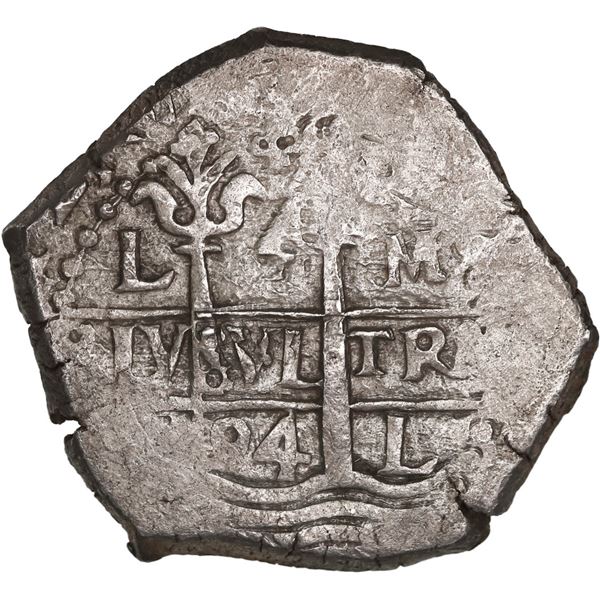 PERU, Lima, cob 4 reales, 1694 M, ex-Ponte.