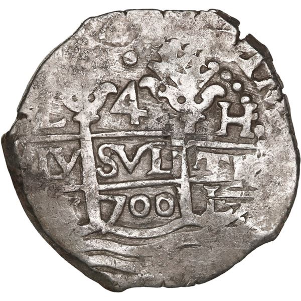 PERU, Lima, cob 4 reales, 1700 H, ex-Ponte.