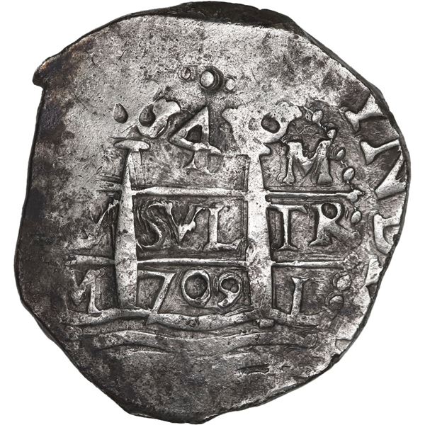 PERU, Lima, cob 4 reales, 1709 M, ex-Ponte.