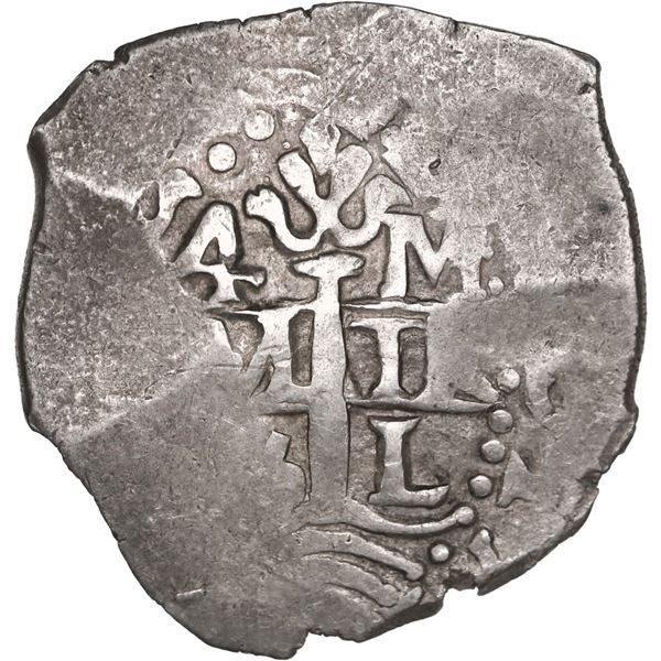 PERU, Lima, cob 4 reales, 1726 M, very rare, ex-Ponte.
