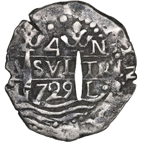 PERU, Lima, cob 4 reales, 1729 N, Royal-like, rare, ex-Ponte.