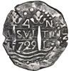 Image 1 : PERU, Lima, cob 4 reales, 1729 N, Royal-like, rare, ex-Ponte.