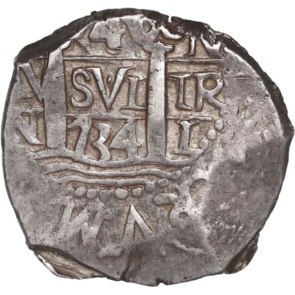 PERU, Lima, cob 4 reales, 1734 N, ex-Ponte.