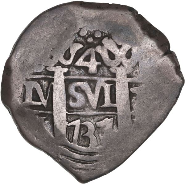 PERU, Lima, cob 4 reales, 1737/6 N, unique, ex-Ponte.