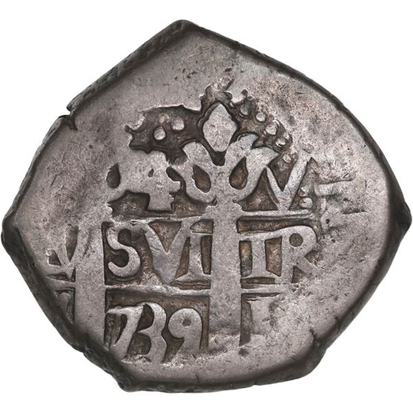PERU, Lima, cob 4 reales, 1739 V, ex-Ponte.