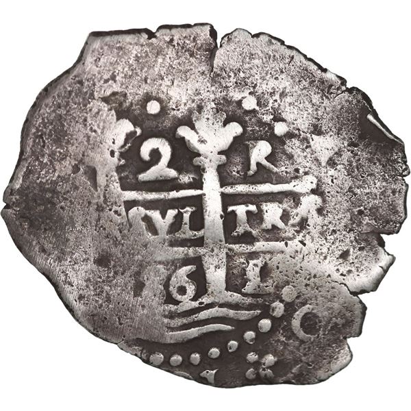 PERU, Lima, cob 2 reales, 1686 R, ex-Ponte.