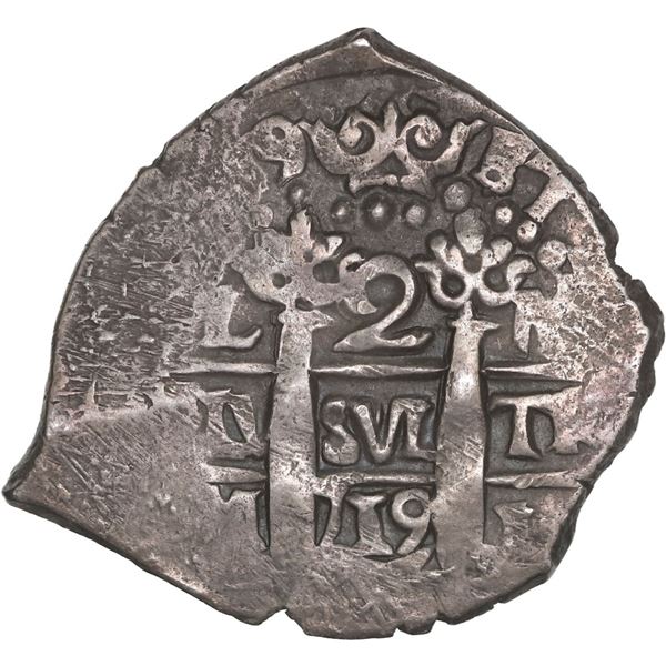 PERU, Lima, cob 2 reales, 1719 M, ex-Ponte.