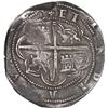 Image 2 : BOLIVIA, Potosí, cob 8 reales, Philip II, assayer B (1st period), "heavy" lions in cross, rare, ex-P