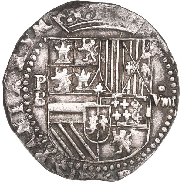 BOLIVIA, Potosí, cob 8 reales, Philip II, assayer B (3rd period), ex-Ponte.