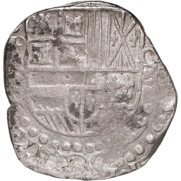 BOLIVIA, Potosí, cob 8 reales, 1626 P, "barbell" after date, quadrants of cross transposed, "flat" l