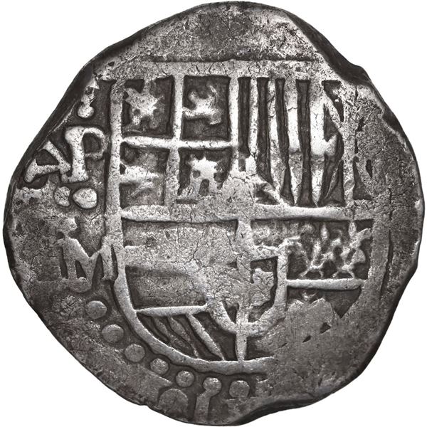 BOLIVIA, Potosí, cob 4 reales, Philip III, assayer M (pre-dated type), quadrants of cross transposed
