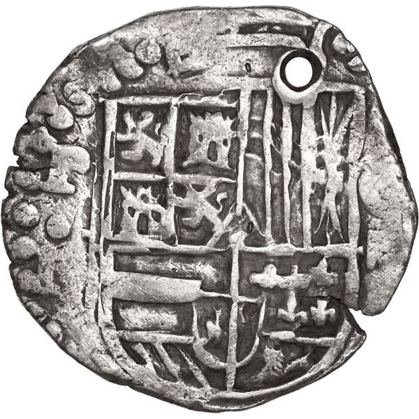 BOLIVIA, Potosí, cob 4 reales, 1623 (date as 16ZIII) T, quadrants of cross transposed, very rare, ex