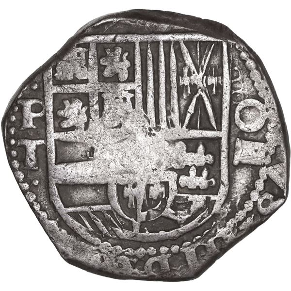 BOLIVIA, Potosí, cob 4 reales, 1631 T, rare, ex-Ponte.