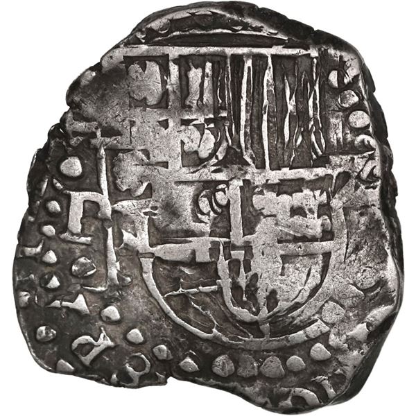 BOLIVIA, Potosí, cob 2 reales, 1623 (date as 16ZIII) P, quadrants of cross transposed, very rare, ex