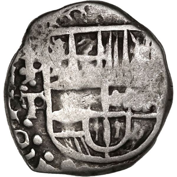BOLIVIA, Potosí, cob 1 real, 1628 T/P, ½R-sized castles and lions, very rare, ex-Ponte.