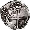 Image 2 : BOLIVIA, Potosí, cob 1 real, 1628 T/P, ½R-sized castles and lions, very rare, ex-Ponte.