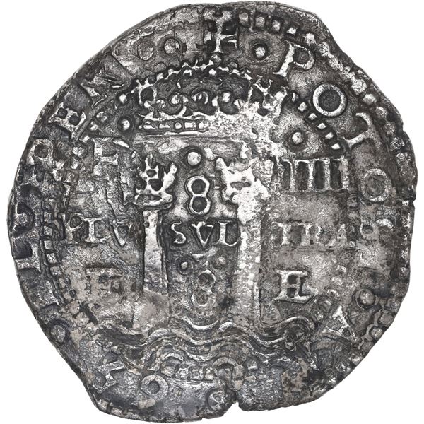 BOLIVIA, Potosí, cob 8 reales, 1652 E, Transitional Type IV/A, ex-Ponte, Mastalir Plate, ANS 1988 Pl