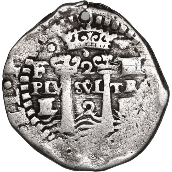 BOLIVIA, Potosí, cob 2 reales, 1652 E, transitional McLean Type I, rare, ex-Ponte, Mastalir Plate.