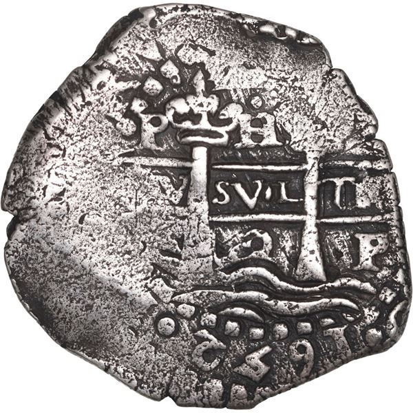 BOLIVIA, Potosí, cob 2 reales, 1652 E, transitional McLean Type IV, rare, ex-Ponte, ex-Capitana (165