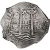 Image 1 : BOLIVIA, Potosí, cob 8 reales, 1666 E, date as "666" between pillars.