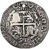 Image 2 : BOLIVIA, Potosí, cob 8 reales Royal (galano), 1691 VR, rare, NGC XF details / holed.