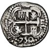 Image 2 : BOLIVIA, Potosí, cob 8 reales Royal (galano), 1750 E/q, rare, NGC XF details / plugged.