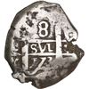 Image 1 : BOLIVIA, Potosí, cob 8 reales, 1773 (V)-Y, P at upper right, Y at lower left, extremely rare, ex-Uga