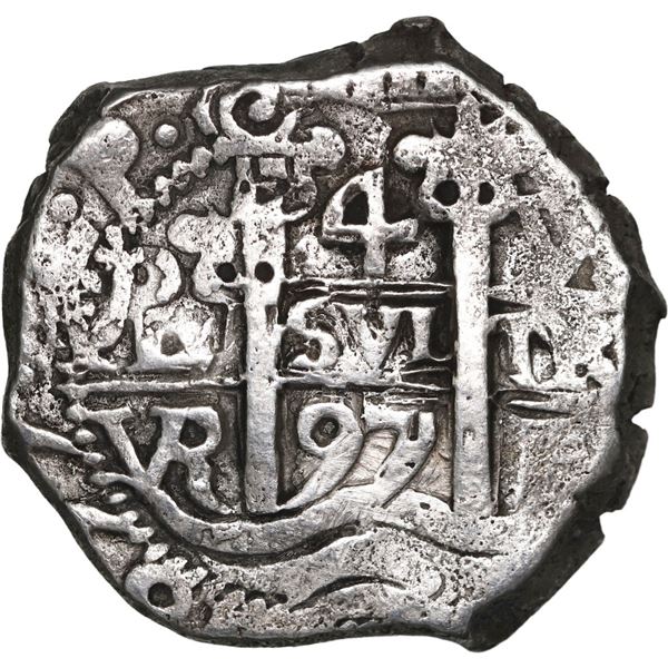 BOLIVIA, Potosí, cob 4 reales, 1697 VR, ex-Ponte.