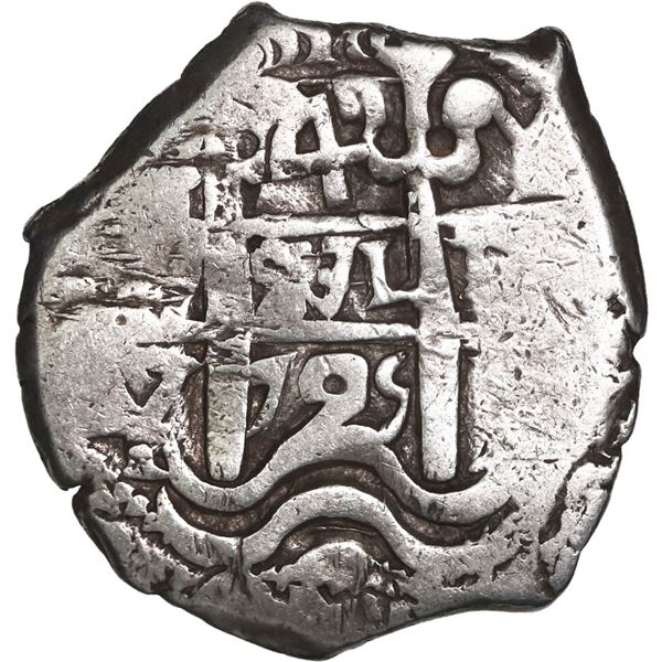 BOLIVIA, Potosí, cob 4 reales, 1725 Y, (Louis I), rare, ex-Ponte.