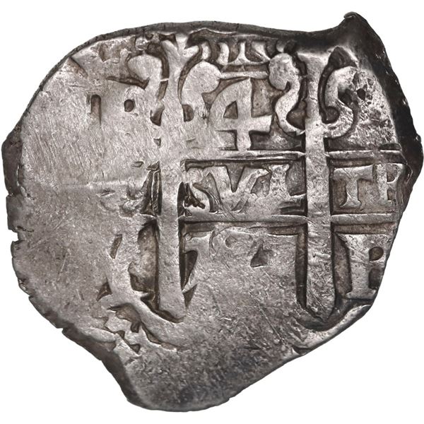BOLIVIA, Potosí, cob 4 reales, 1727 Y, (Louis I), rare, ex-Ponte.