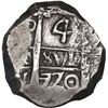 Image 1 : BOLIVIA, Potosí, cob 4 reales, 1770/69 V-Y, rare, ex-Mastalir.