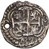Image 2 : BOLIVIA, Potosí, cob 1 real Royal, 1732 M, very rare, NGC XF details / holed, finest and only exampl