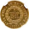 Image 2 : BOLIVIA, Potosí, gold 1 scudo, 1868 FE, NGC MS 62.