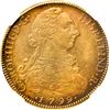 Image 1 : CHILE, Santiago, gold bust 8 escudos, Charles IV (bust of Charles III), 1799 DA, NGC AU 55.