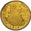 Image 1 : CHILE, Santiago, gold bust 8 escudos, Ferdinand VII (bust of Charles IV), 1812 FJ, NGC AU 58.