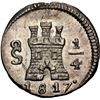 Image 1 : CHILE, Santiago, ¼ real, 1817, dots flanking date, NGC MS 65 (Colección Val y Mexía Label).