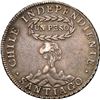 Image 1 : CHILE, Santiago, "volcano" peso, 1817 FD, NGC XF 45.
