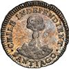 Image 1 : CHILE, Santiago, "volcano" ½ real, 1834/3 I, NGC MS 62 (Colección Val y Mexía Label), finest and onl