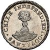 Image 1 : CHILE, Santiago, "volcano" ½ real, 1834 I, NGC MS 65 (Colección Val y Mexía Label), finest known in 