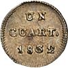 Image 1 : CHILE, Santiago, ¼ real, 1832/1, NGC AU 53 (Colección Val y Mexía Label).
