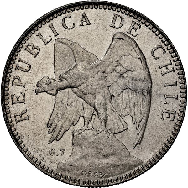 CHILE, Santiago, 1 peso, 1902, NGC MS 62 (Colección Val y Mexía Label), "top pop."
