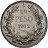 Image 2 : CHILE, Santiago, 1 peso, 1902, NGC MS 62 (Colección Val y Mexía Label), "top pop."