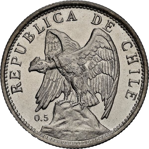CHILE, Santiago, 1 peso, 1921, NGC MS 65 (Colección Val y Mexía Label), "top pop."