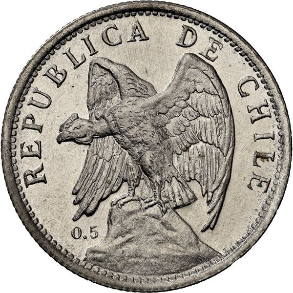 CHILE, Santiago, 1 peso, 1925, medallic axis, NGC MS 66 (Colección Val y Mexía Label), "top pop."