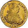 Image 1 : COLOMBIA, Bogotá, gold bust 2 escudos, Charles IV, 1797 J•J, NGC MS 62, finest known in NGC