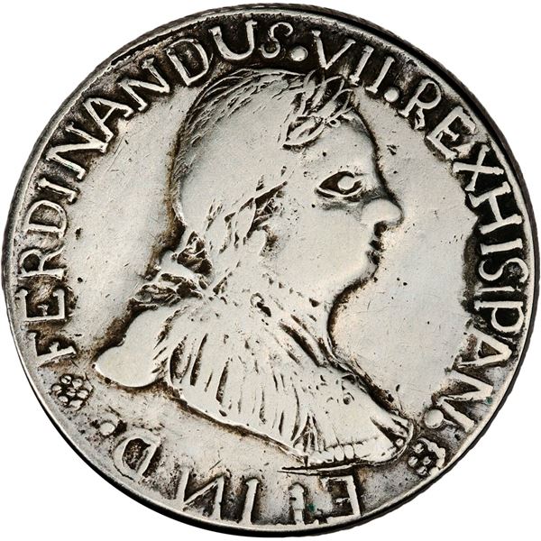 COLOMBIA, cast 4 reales-sized proclamation medal, Ferdinand VII, 1808, Santa Cruz de Mompox, rare, P
